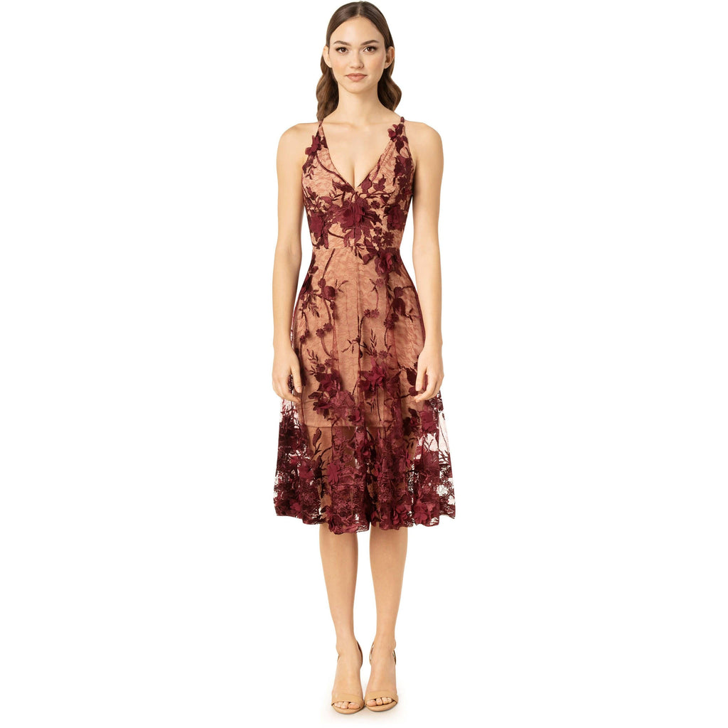 dress the population audrey floral midi dress Dress the Population Audrey Dress