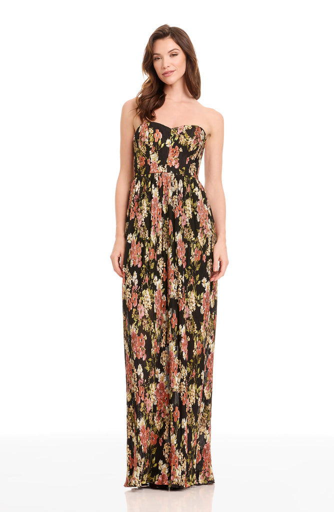 Dress The Population Audrina Strapless Dress - Black Multi - XXL