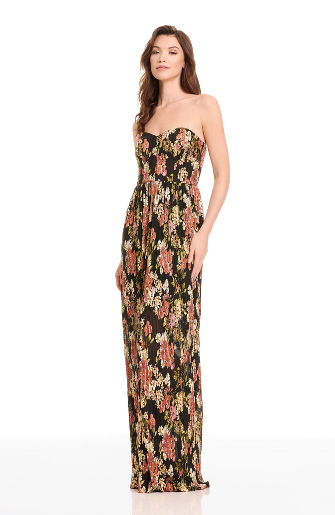 audrina midi dress Dress The Population Audrina Strapless Dress