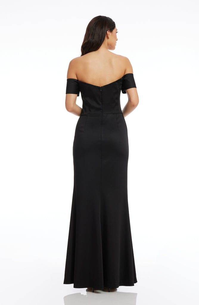 dress the population logan off the shoulder Dress The Population Gabrielle Gown - Blue