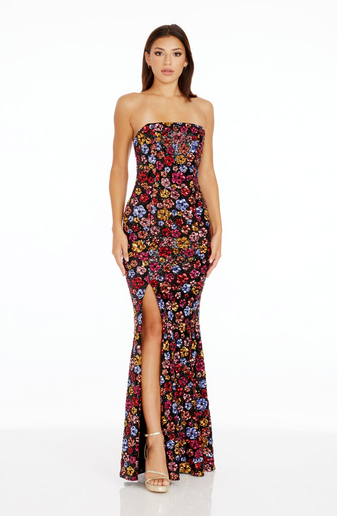 open lace back dress Dress The Population Janelle Mermaid Gown