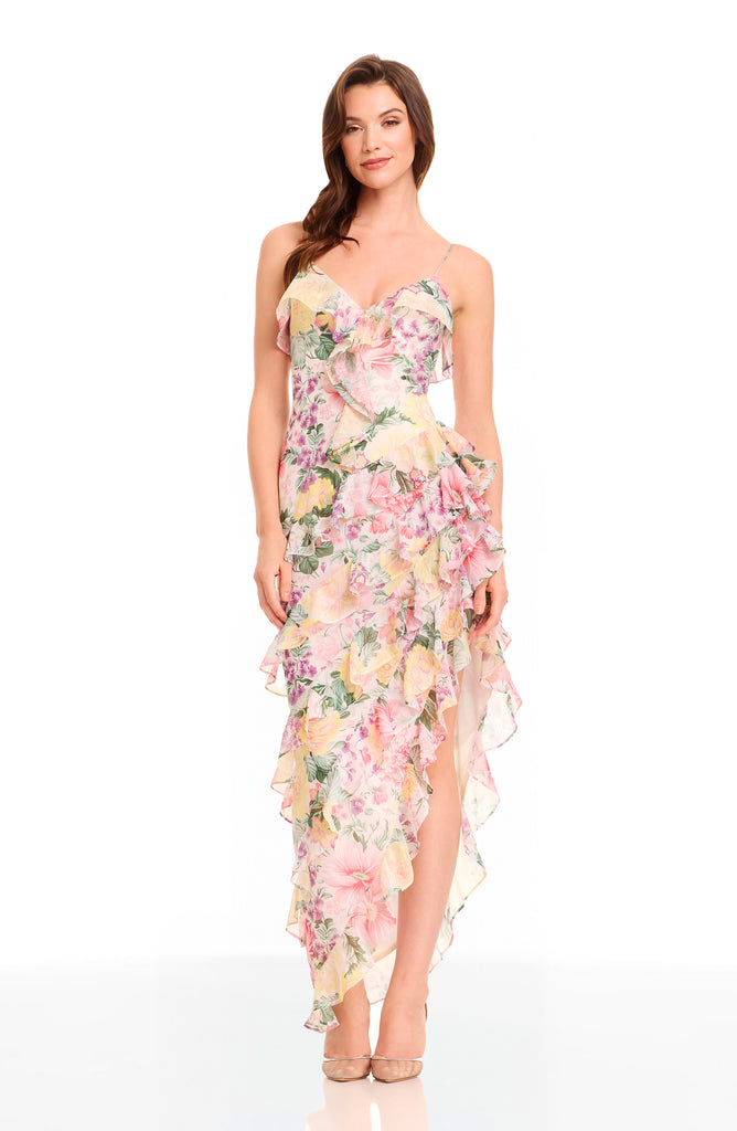 josefina maxi dress The Population Gown - Ivory Multi Additional design cues include One Size:M/L Women's Plus AKHG Lost pcat-427