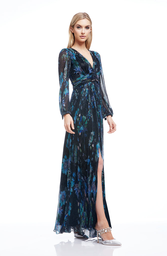 ワンピース ROTATE Woman Dress Blue RT2296 18-3943 Ocean Blues Women's Royal Blue Plus Size V-Neck One Piece