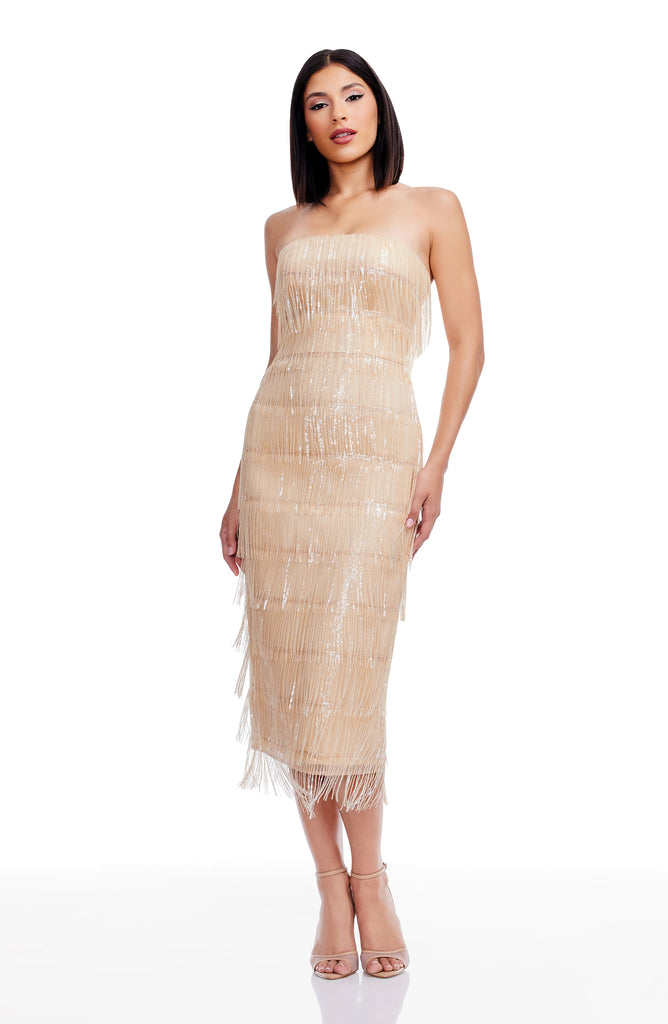 Dress the Population Women's Viviana Strapless Bodycon Dress - Champagne