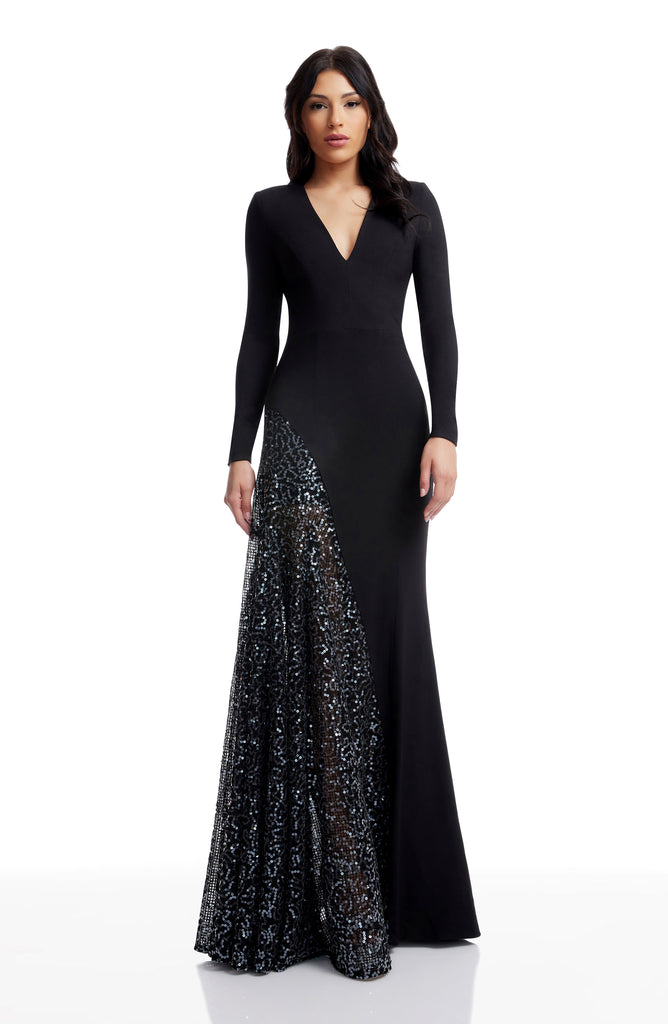 open lace back dress Dress the Population Women's Corey Plunging Mix Media Cap Sleeve A-line  Midi Dress Dress, Black, XXS at Amazon Women's Clothing store main image 1