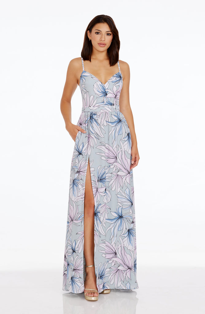 chrissy floral maxi dress Charo Ruiz Chrissy Floral Long Maxi Dress Women's Medium