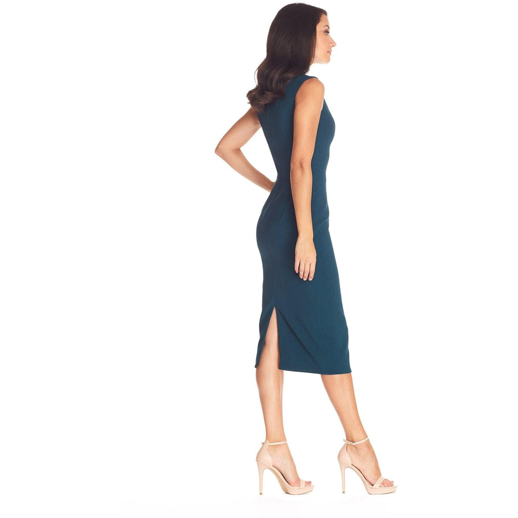 ivy sheath midi dress dress the population Elle Dress XXS / PINE