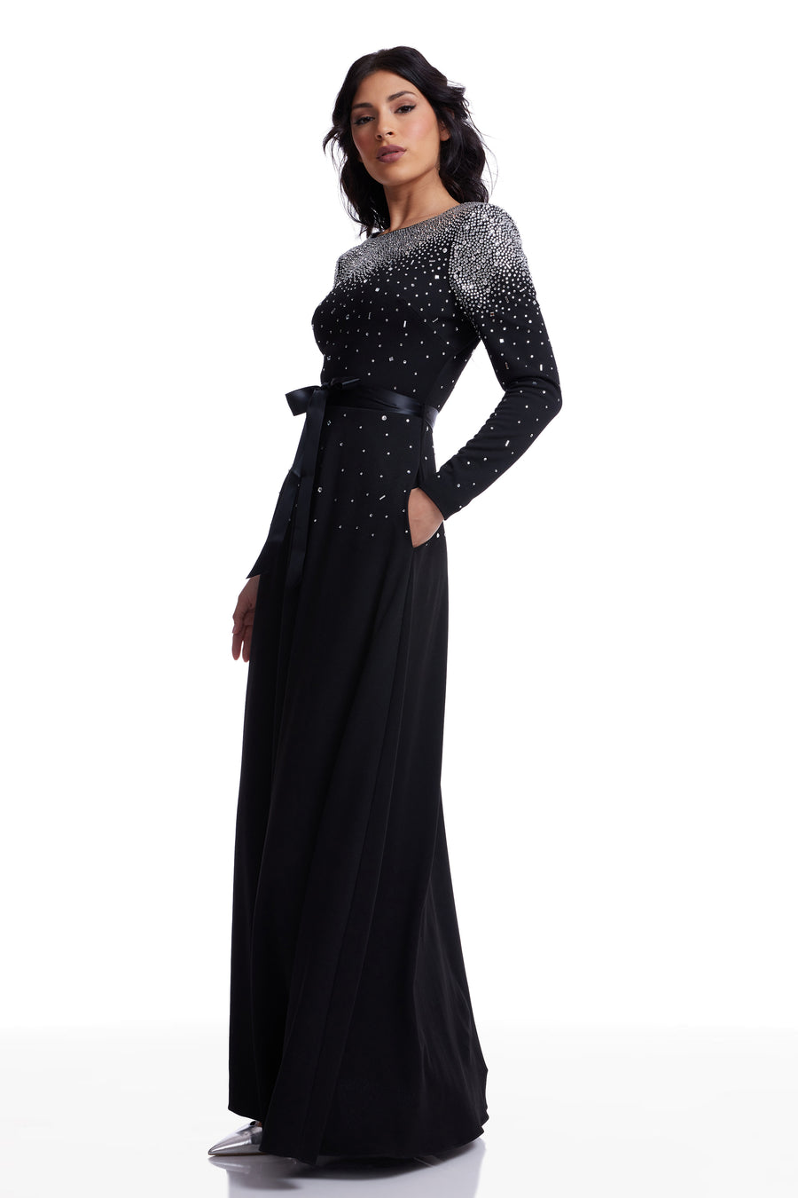 Acacia Gown / BLACK-SILVER
