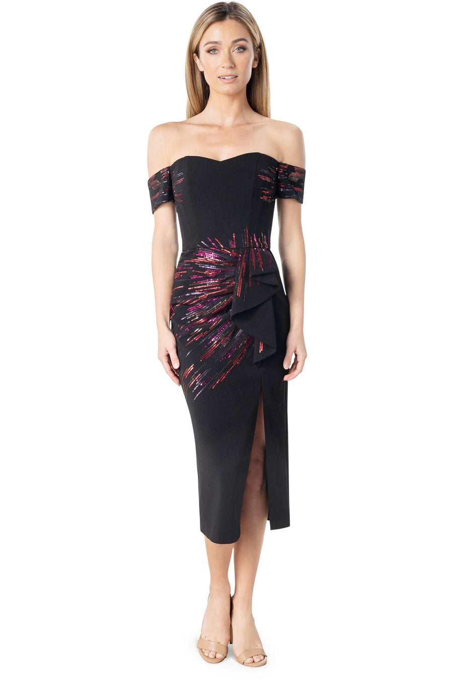 Alani Dress / BLACK-FUCHSIA