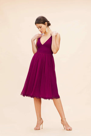 Alicia Dress / DARK MAGENTA