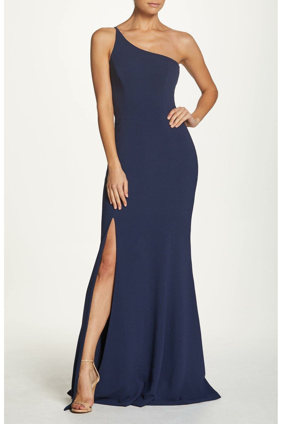 dress the population amy one shoulder gown Dress the Population Amy Gown - Black