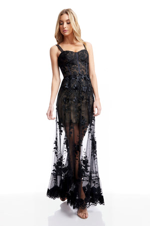 Anabel Dress / BLACK-NUDE