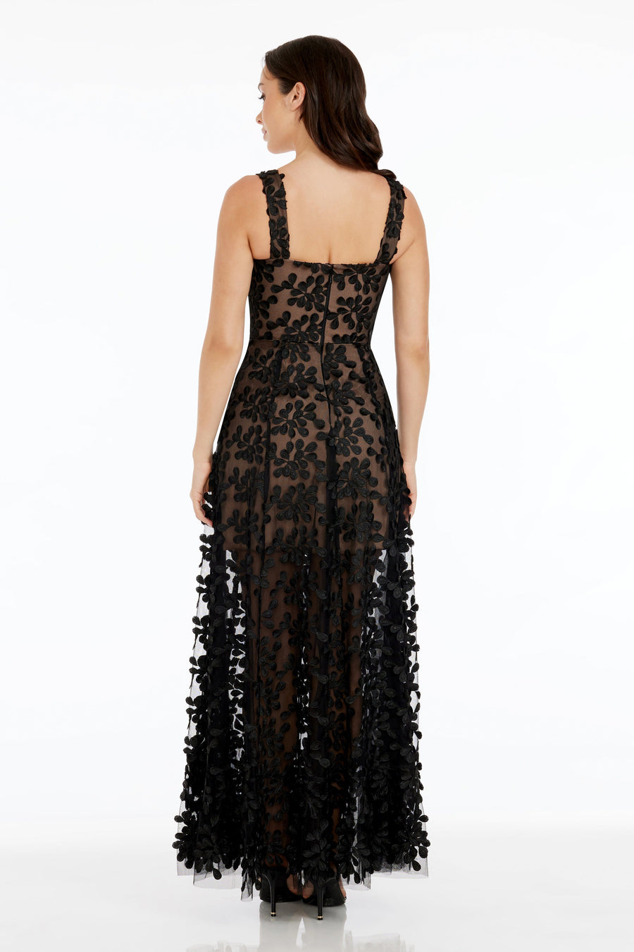 dress the population anabel sleeveless maxi dress Dress the Population Anabel Sequin Embroidered Gown - Blue