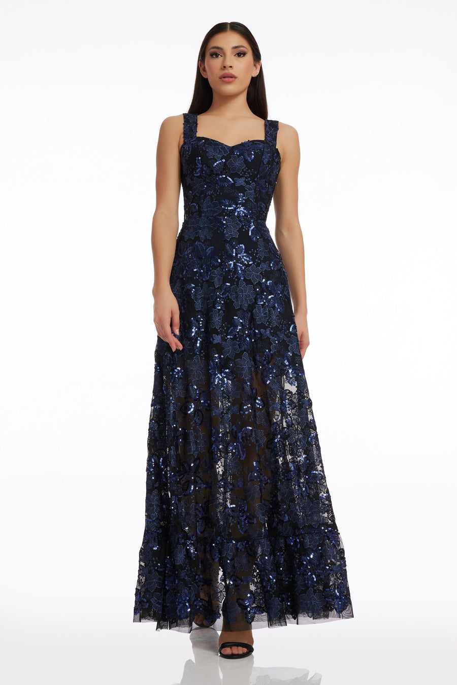 Anabel Sequin Embroidered Gown Dress the Population Anabel Sequin Embroidered Gown Dress the Population
