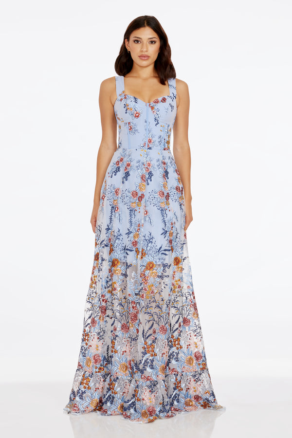 Anabel Dress / SKY MULTI