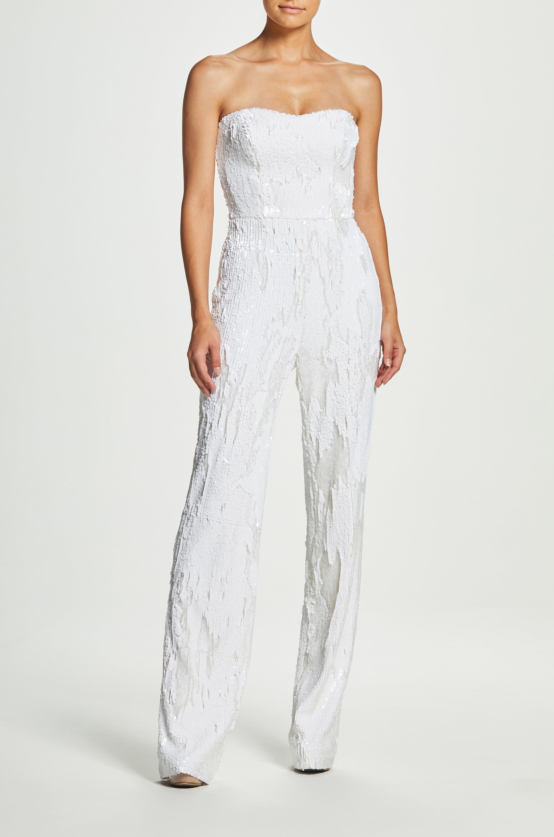 dress the population lace romper Dress the Population Women's Lace Juliette Plunge V Neck Romper Yellow/Nude MED
