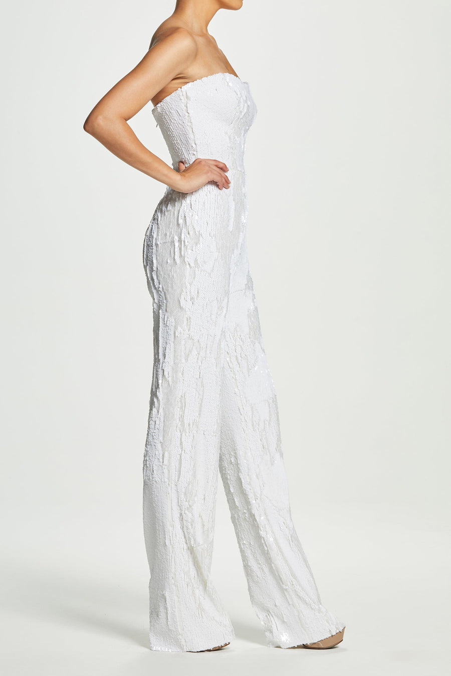 dress the population white jumpsuit Jumpsuits and rompers Dress the Population