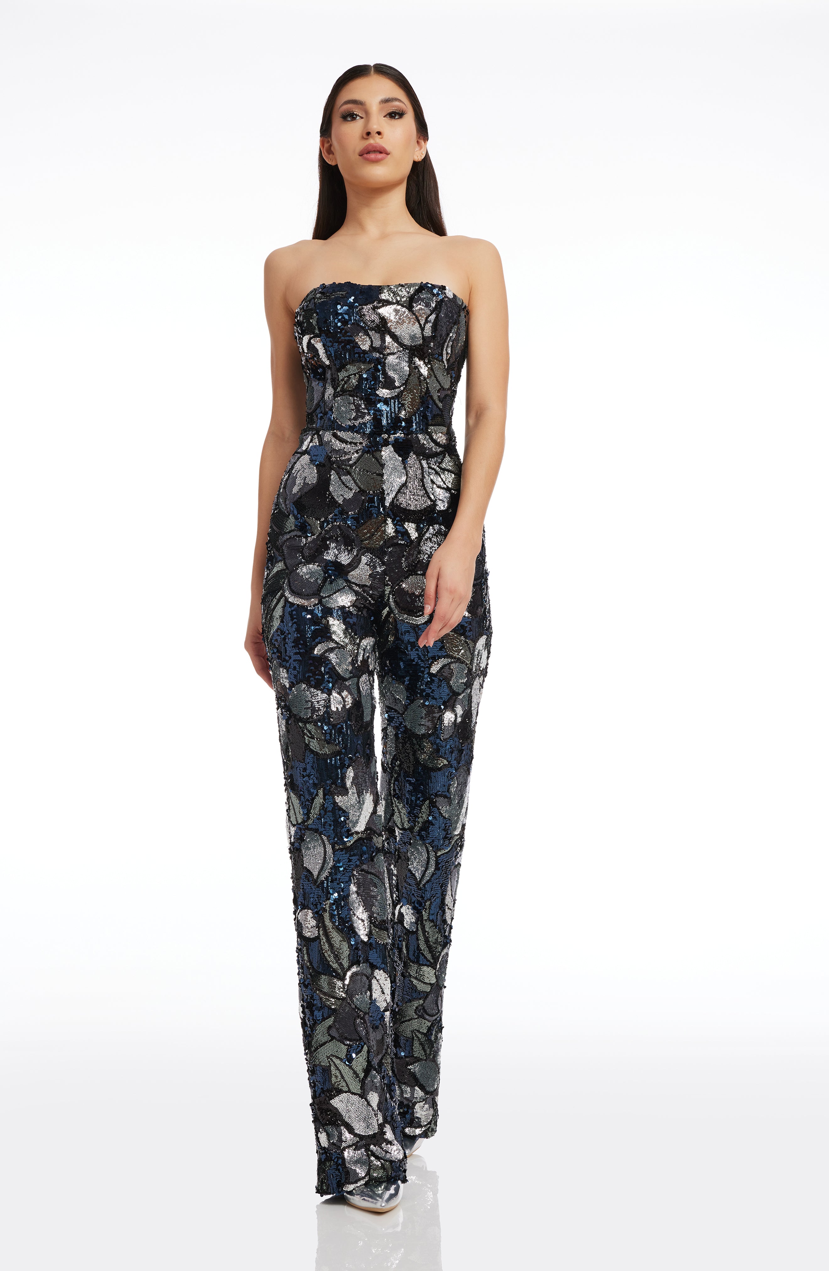 dress the population sequin jumpsuit Dress the Population Andy Lavender Sequin Jumpsuit - Purple