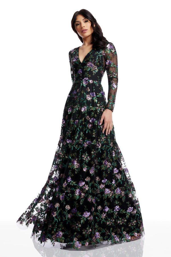 Angelina Dress / BLACK MULTI