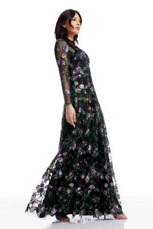 Angelina Dress / BLACK MULTI