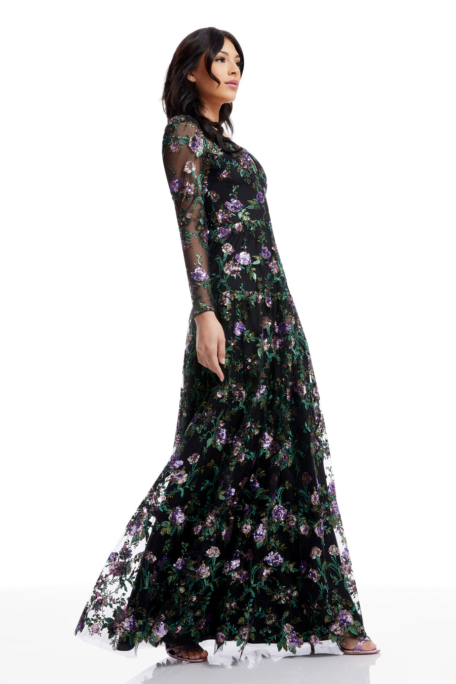Angelina Dress / BLACK MULTI
