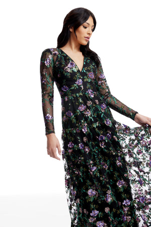 Angelina Dress / BLACK MULTI