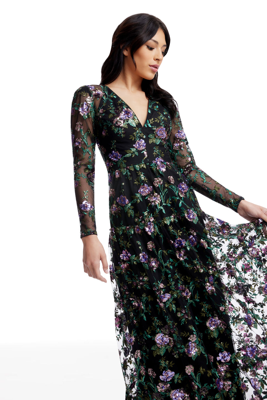dress the population angelina dress Angelina Dress S / SOFT PINK MULTI