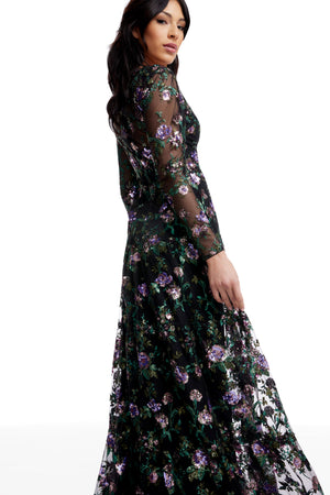 Angelina Dress / BLACK MULTI