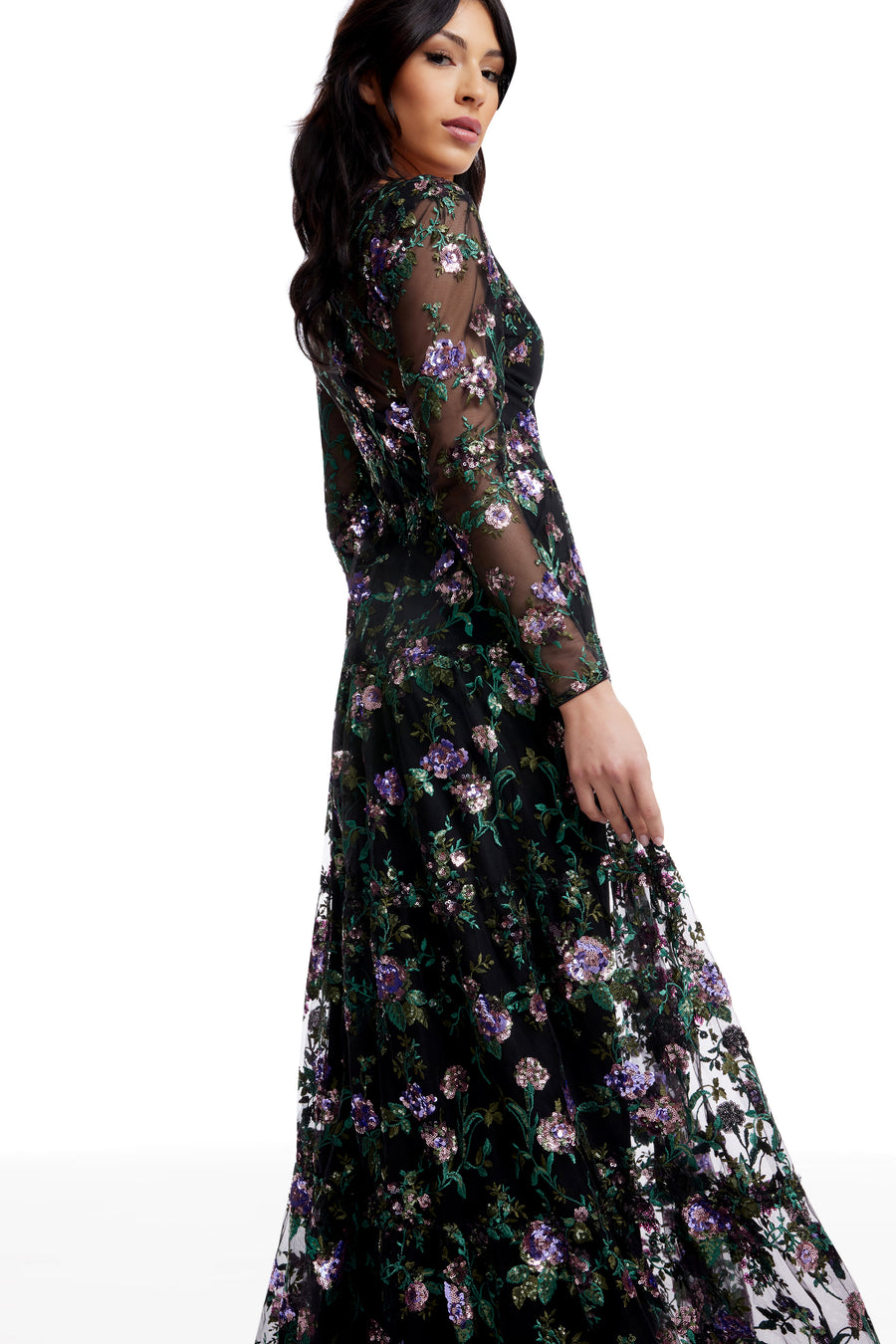 Angelina Dress / BLACK MULTI