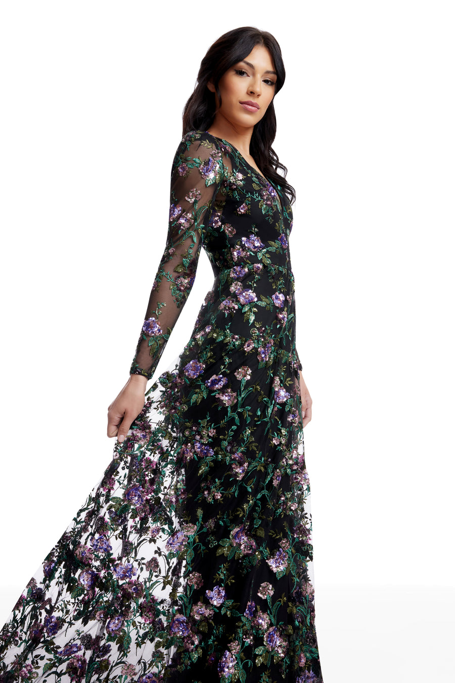 Angelina Dress / BLACK MULTI