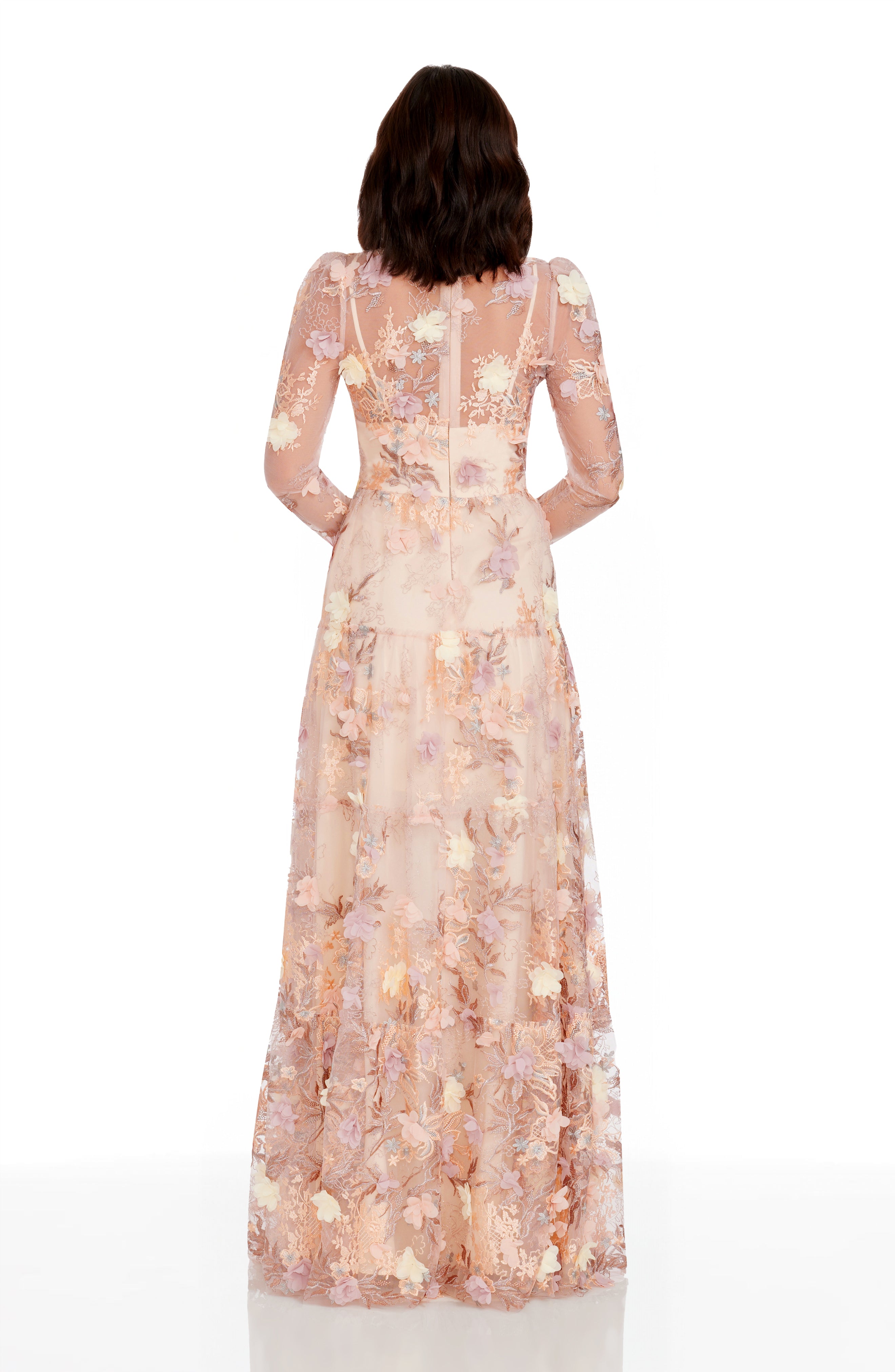 Strapless Cat-eye Boned Bodice Maxi Bridesmaid Dress With