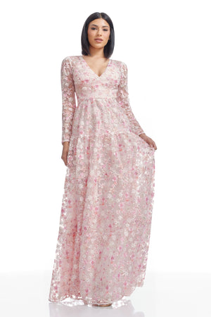 ANGELINA DRESS / SOFT PINK MULTI