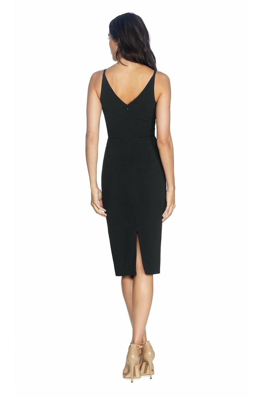 anita crepe cocktail dress dress the population Dress The Population Anita Dress - Red