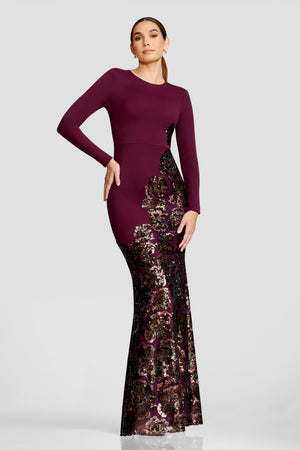Anitza Gown / DARK CHERRY MULTI