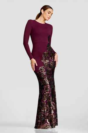 Anitza Gown / DARK CHERRY MULTI