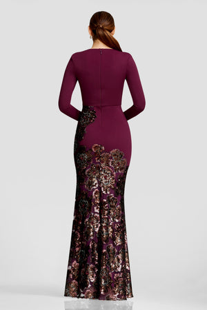 Anitza Gown / DARK CHERRY MULTI