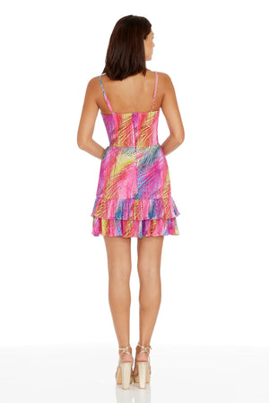 Arden Dress / HOT PINK MULTI