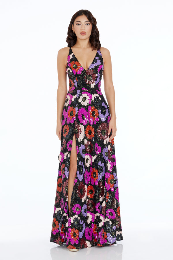 Alyssa Gown / BLACK MULTI