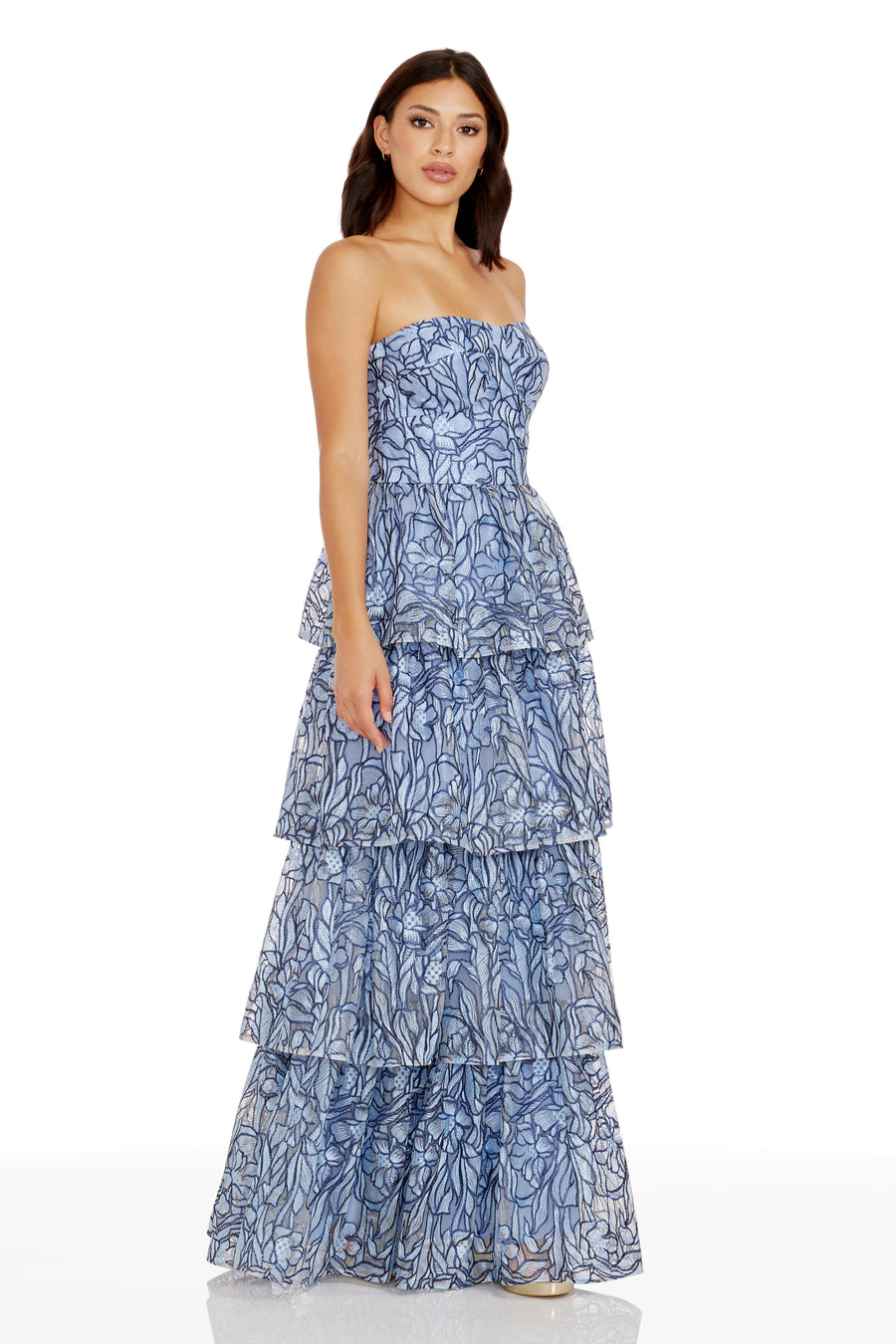 dress the population aubriella strapless dress Back by popular demand! The Aubriella Dress is the perfect pick for spring and summer events. With its strapless sweetheart bodice and dreamy tiered skirt, it's sure to make you feel