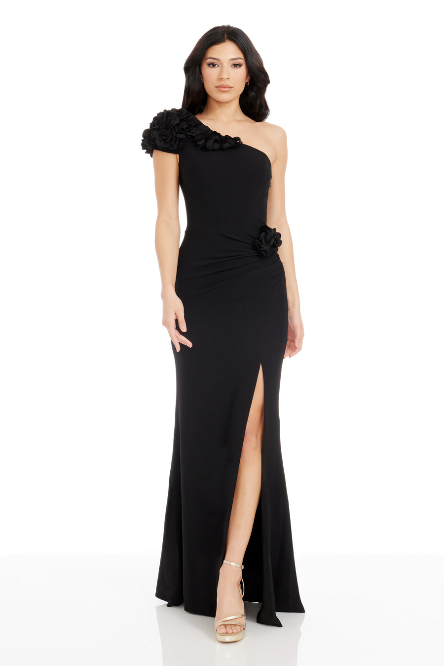 dress the population one shoulder gown Aubrielle Dress Dress the Population