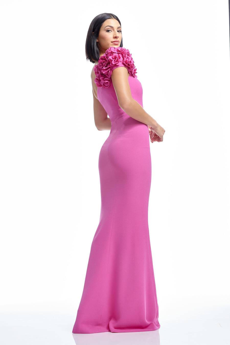 dress the population aubriella dress Aubrielle Dress S / Bright Fuchsia