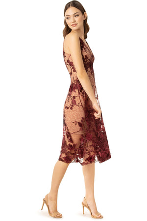 Audrey Dress / BURGUNDY/NUDE