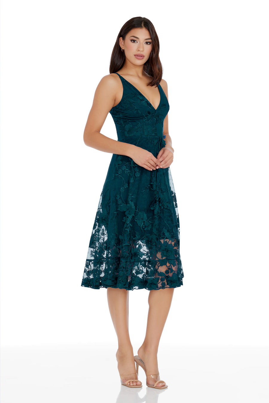 dress the population audrey embroidered dress Dress the Population Audrey Dress