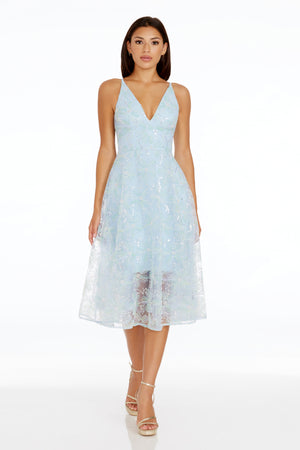 Audrey Dress / POWDER BLUE MULTI