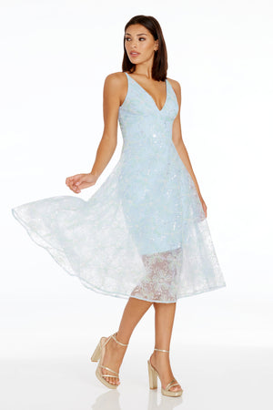 Audrey Dress / POWDER BLUE MULTI
