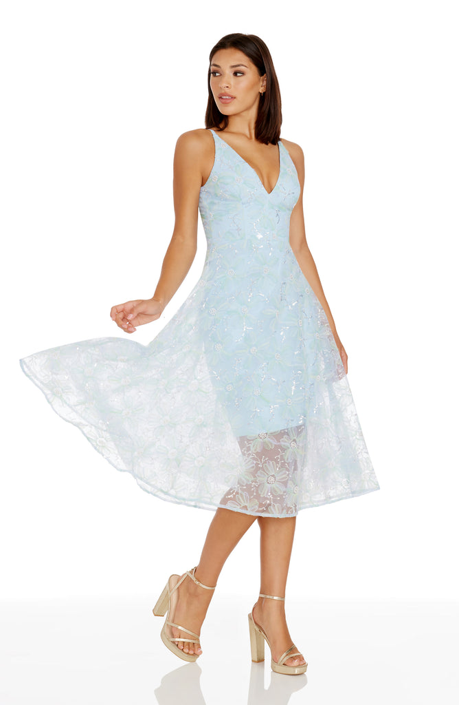 Dress the Population Audrey Dress - Blue