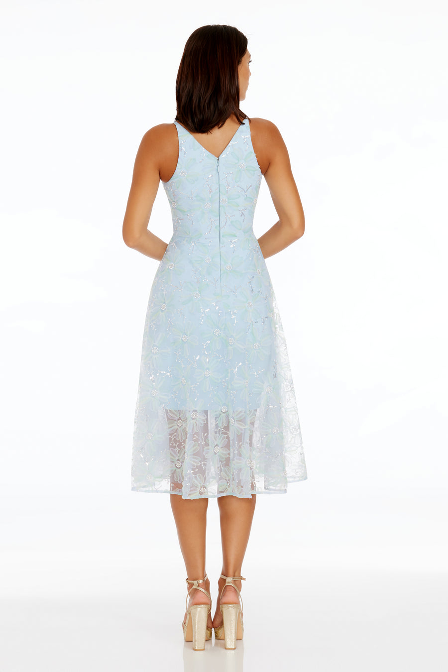 Audrey Dress / POWDER BLUE MULTI