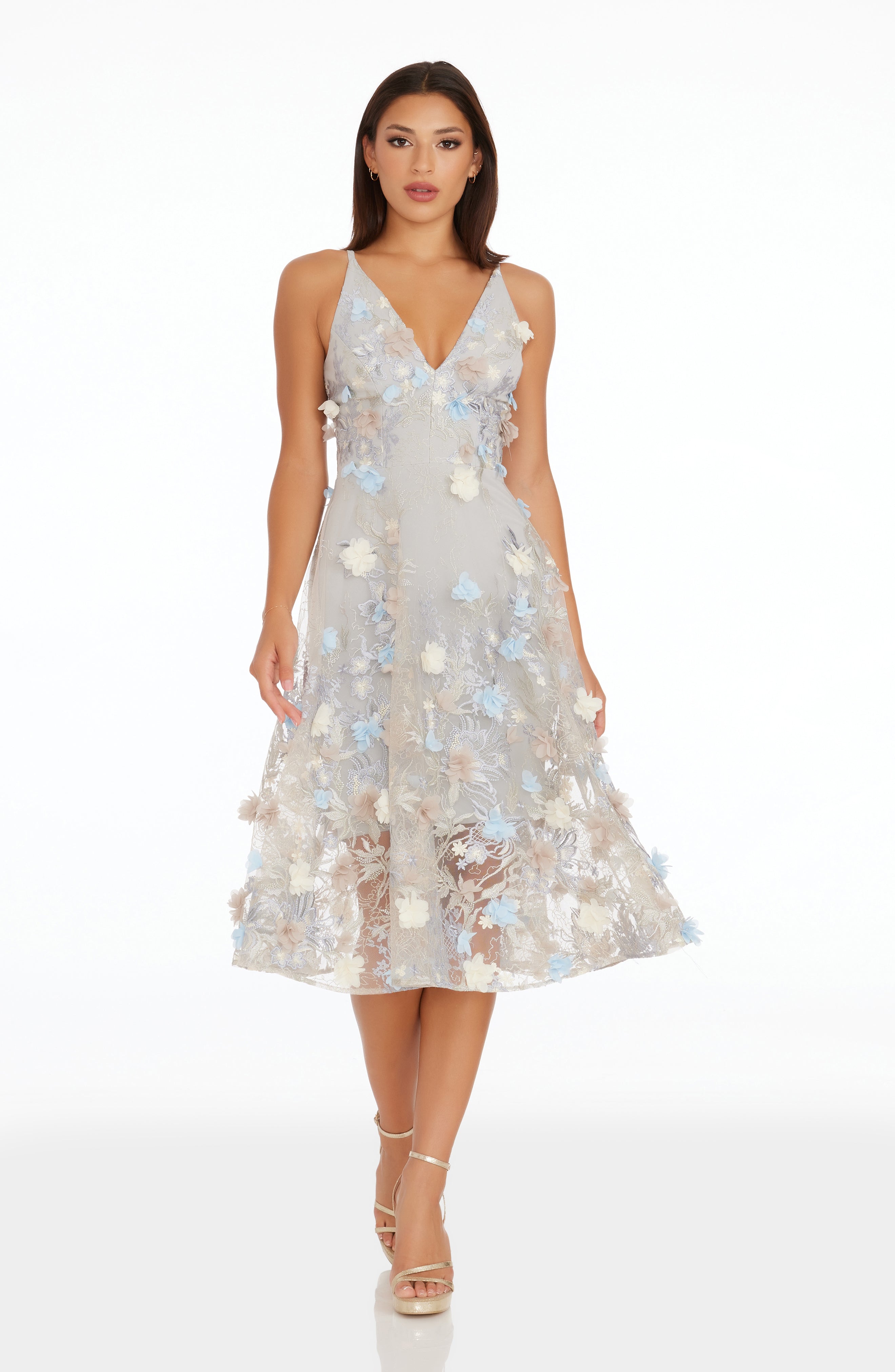 Dress the Population Audrey Dress - DOVE Multi - White - XS Dress the Population Audrey Dress - DOVE Multi - White - XS