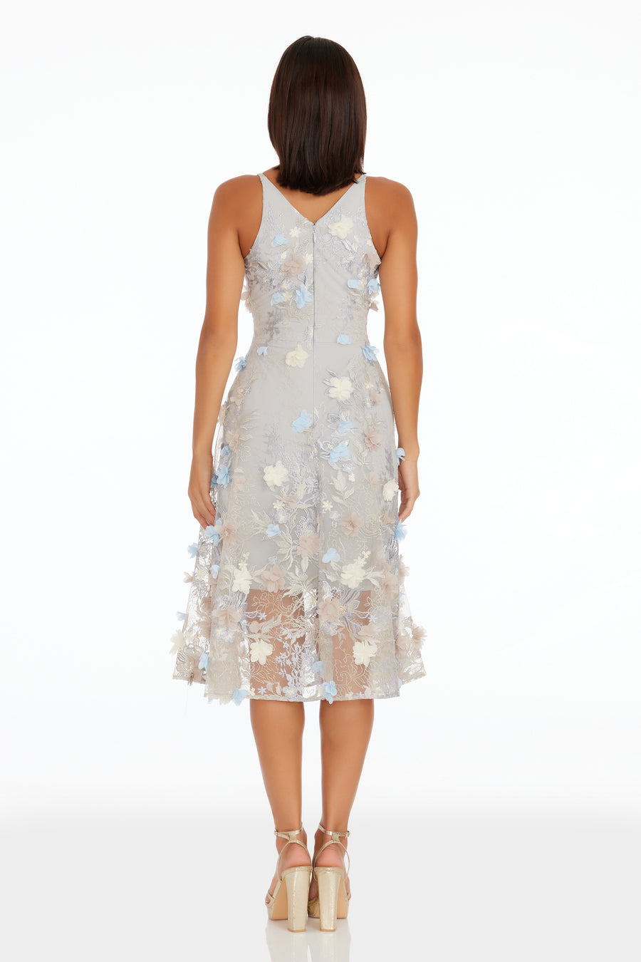 Dress The Population Audrey Dress - Dove Multi - White - Xs Dress The Population Audrey Dress - Dove Multi - White - Xs