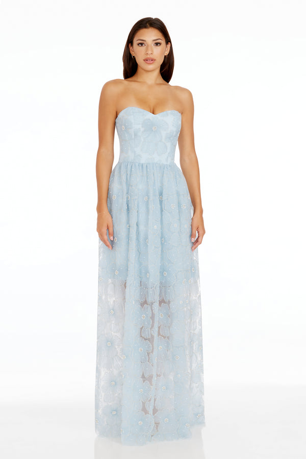 Audrina Gown / PALE BLUE MULTI